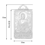 Pt950 Platinum Chinese Zodiac Dog Guardian - Amitabha Buddha Pendant